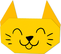 Yellow Origami Cat