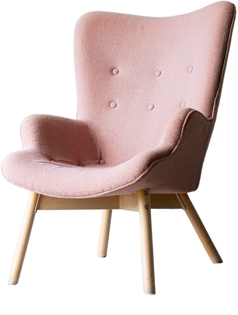 Isolated Pink Chair on White