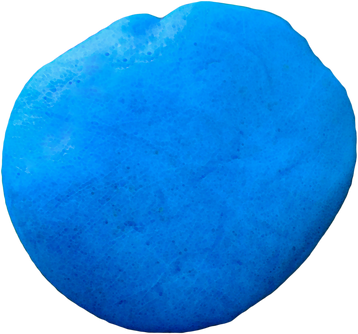 Blue play dough isolated on transparent background. Overhead or top view.